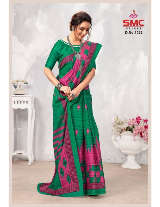 Smc Parvathi Casual Daily Wear Cotton Printed Latest Saree Collection